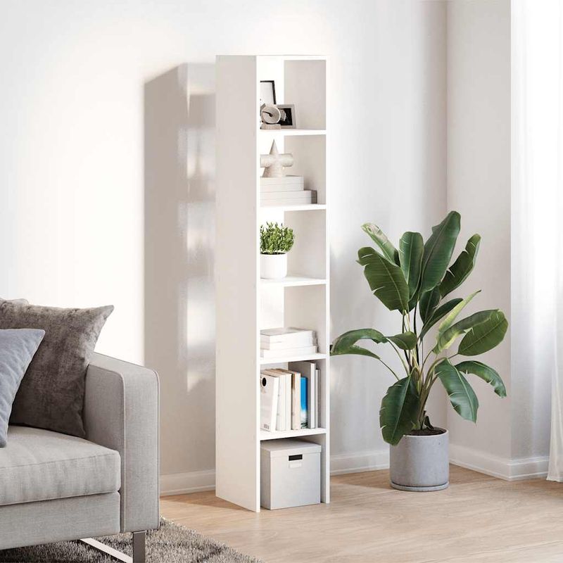 Casa si Gradina - Mobilier - Biblioteci si rafturi - Biblioteci - Biblioteci 2 buc, stivuibile, alb, 30x30x80 cm, lemn prelucrat - Infinity.ro
