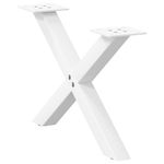 Casa si Gradina - Mobilier - Feronerie si accesorii mobila - Picioare masuta cafea in forma X, 2 buc alb 50x(30-31) cm otel, mărime 50x(30-31) cm (40 mm) - Infinity.ro