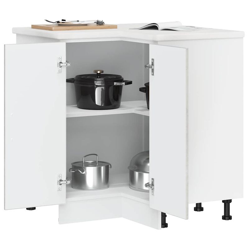 Casa si Gradina - Mobilier - Comode si corpuri - Corpuri bucatarie - Dulap de baza pe colt de bucatarie „Porto”, Gri beto - Infinity.ro