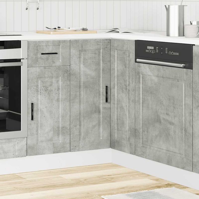 Casa si Gradina - Mobilier - Comode si corpuri - Corpuri bucatarie - Dulap de baza pe colt de bucatarie „Porto”, Gri beto - Infinity.ro