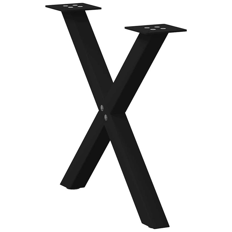Casa si Gradina - Mobilier - Feronerie si accesorii mobila - Picioare masuta de cafea in forma de X 2 buc Negru Otel - Infinity.ro