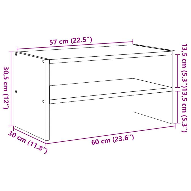 Casa si Gradina - Mobilier - Organizare si depozitare - Organizator incaltaminte - Suport pantofi stivuibil Stejar Artisan 60x30x30,5 cm - Infinity.ro