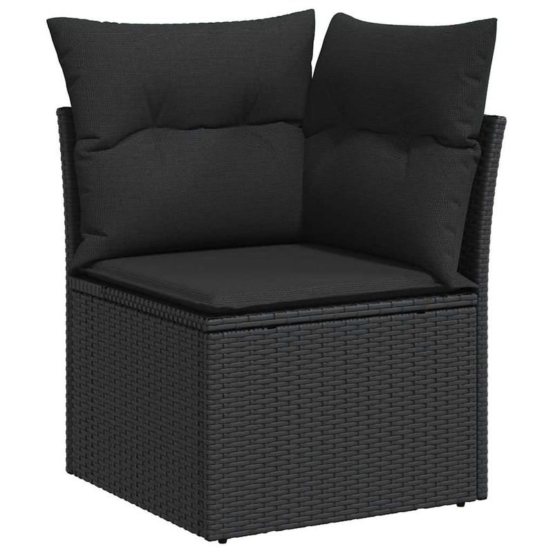 Casa si Gradina - Gradina si terasa - Mobilier exterior - Seturi mobila gradina - Set canapele de gradina cu perne, 7 piese, negru, poliratan - Infinity.ro