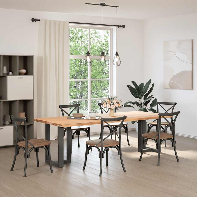 Casa si Gradina - Mobilier - Feronerie si accesorii mobila - Picioare pentru masa in forma de T, 2 buc Antracit Otel, mărime 50x35x(72-73) cm - Infinity.ro