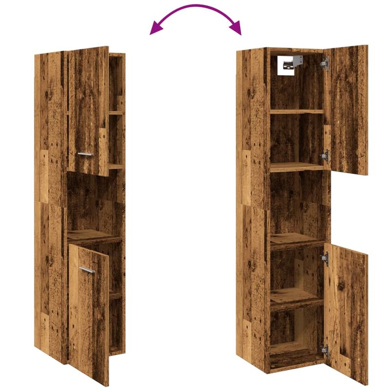 Casa si Gradina - Mobilier - Mobilier baie - Comode baie - Dulap suspendat de baie, lemn vechi 30x30x130 cm lemn prelucrat - Infinity.ro