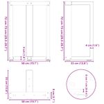 Casa si Gradina - Mobilier - Feronerie si accesorii mobila - Picioare pentru masa in forma de T, 2 buc Antracit Otel, mărime 50x35x(72-73) cm - Infinity.ro