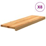 Casa si Gradina - Constructii - Scari si accesorii interioare - Accesorii scari interioare - Trepte de scara 8 buc maro deschis lemn masiv de stejar, mărime 80x25x2 cm - Infinity.ro