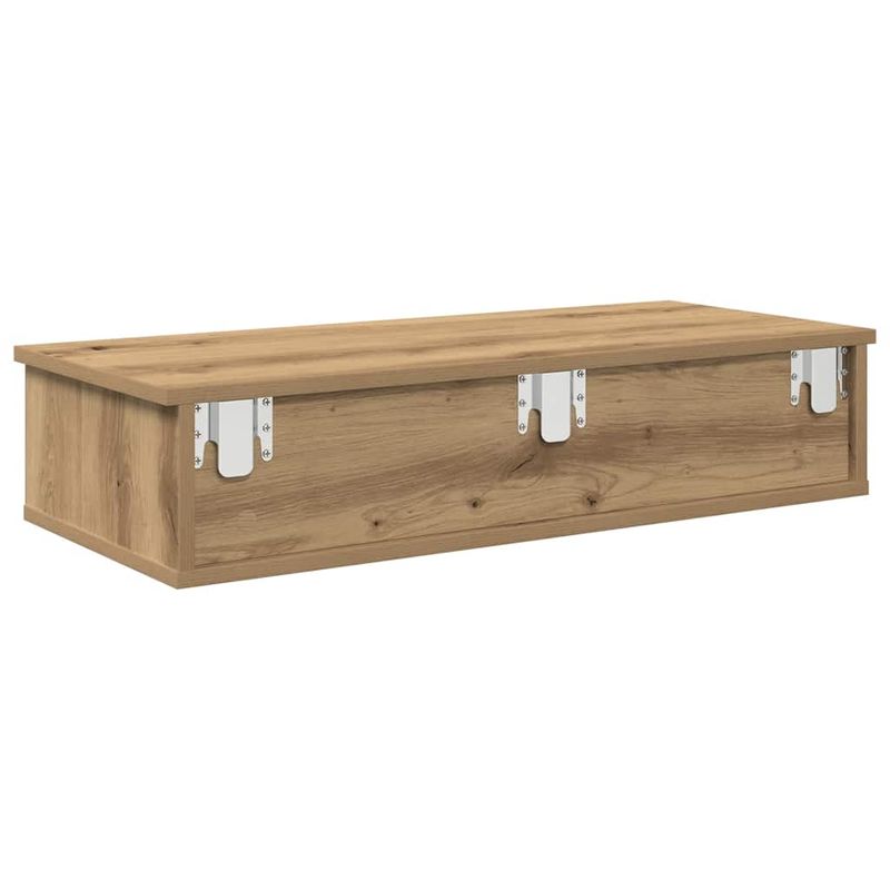 Casa si Gradina - Mobilier - Biblioteci si rafturi - Rafturi - Raft de perete cu sertare Stejar artizanal Lemn prelucrat, mărime 80x34x17 cm - Infinity.ro