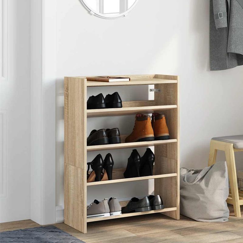 Casa si Gradina - Mobilier - Organizare si depozitare - Organizator incaltaminte - Pantofar, stejar sonoma, 80x25x61,5 cm, lemn prelucrat, lăţime 60 cm, înălțime 81 cm - Infinity.ro