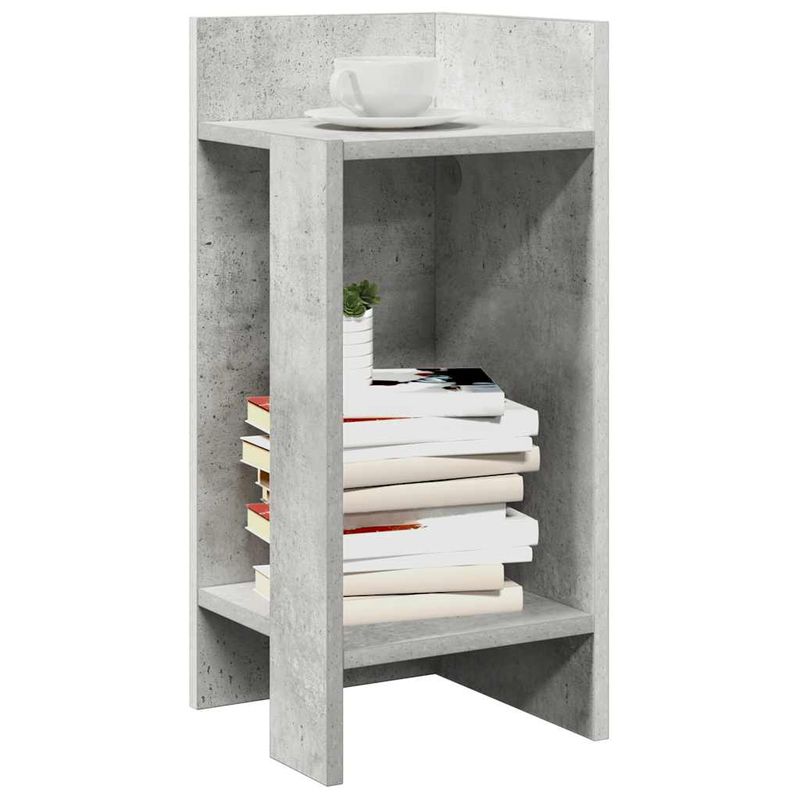 Casa si Gradina - Mobilier - Mese si birouri - Mese living - Masa laterala cu polita gri beton 25,5x27x60 cm - Infinity.ro