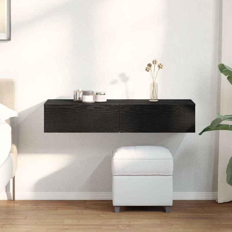 Casa si Gradina - Mobilier - Biblioteci si rafturi - Rafturi - Raft de perete cu sertare negru 100x36x19 cm lemn prelucrat - Infinity.ro