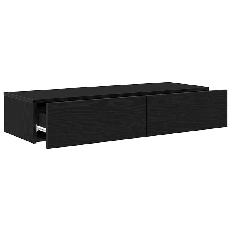 Casa si Gradina - Mobilier - Biblioteci si rafturi - Rafturi - Raft de perete cu sertare negru 100x36x19 cm lemn prelucrat - Infinity.ro
