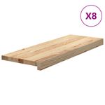 Casa si Gradina - Constructii - Scari si accesorii interioare - Accesorii scari interioare - Trepte scari 8 buc Stejar masiv netratat 70x25x2 cm - Infinity.ro