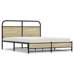 Casa si Gradina - Mobilier - Paturi si accesorii - Paturi - Cadru de pat metalic fara saltea, stejar sonoma, 160x200 cm - Infinity.ro
