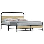 Casa si Gradina - Mobilier - Paturi si accesorii - Paturi - Cadru de pat metalic fara saltea, stejar sonoma, 160x200 cm - Infinity.ro