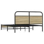 Casa si Gradina - Mobilier - Paturi si accesorii - Paturi - Cadru de pat metalic fara saltea, stejar sonoma, 160x200 cm - Infinity.ro