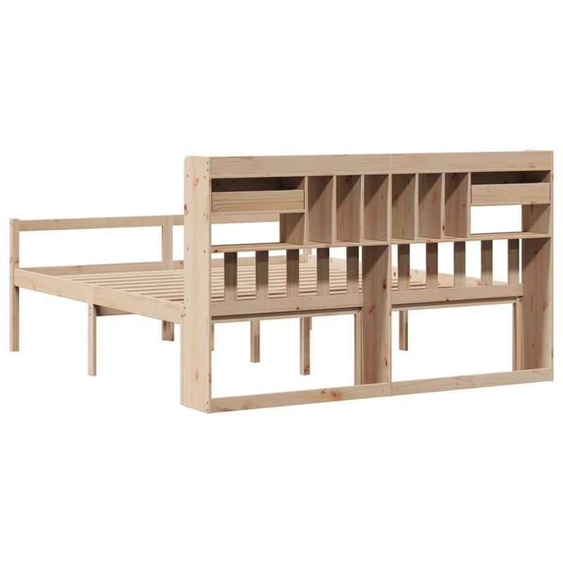 Casa si Gradina - Mobilier - Paturi si accesorii - Paturi - Pat cu biblioteca fara saltea, 180x200 cm, lemn masiv de pin - Infinity.ro