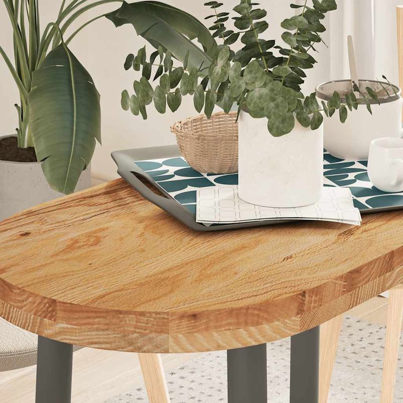 Casa si Gradina - Mobilier - Feronerie si accesorii mobila - Blat de masa maro deschis 80x40x4 cm lemn masiv de stejar oval - Infinity.ro