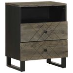 Casa si Gradina - Mobilier - Comode si corpuri - Noptiere - Noptiera neagra 50x33x62 cm lemn masiv de mango - Infinity.ro