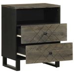 Casa si Gradina - Mobilier - Comode si corpuri - Noptiere - Noptiera neagra 50x33x62 cm lemn masiv de mango - Infinity.ro