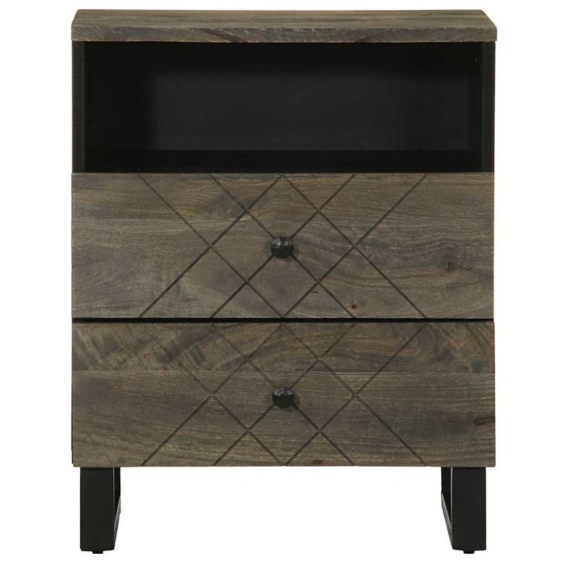 Casa si Gradina - Mobilier - Comode si corpuri - Noptiere - Noptiera neagra 50x33x62 cm lemn masiv de mango - Infinity.ro