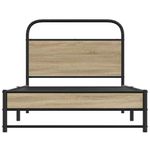 Casa si Gradina - Mobilier - Paturi si accesorii - Paturi - Cadru de pat fara saltea 90x190cm Stejar fumuriu lemn prelucrat, model cu tăblie de cap și tăblie de picioare joasă dublă - Infinity.ro