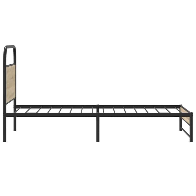 Casa si Gradina - Mobilier - Paturi si accesorii - Paturi - Cadru de pat fara saltea 90x190cm Stejar fumuriu lemn prelucrat, model cu tăblie de cap și tăblie de picioare joasă dublă - Infinity.ro