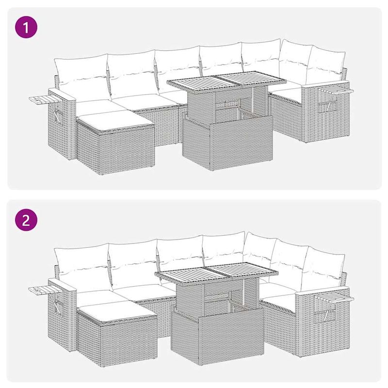 Casa si Gradina - Gradina si terasa - Mobilier exterior - Seturi mobila gradina - Set canapele gradina cu perne 8 piese bej poliratan/lemn acacia - Infinity.ro