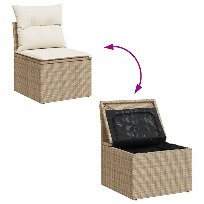 Casa si Gradina - Gradina si terasa - Mobilier exterior - Seturi mobila gradina - Set canapele gradina cu perne 8 piese bej poliratan/lemn acacia - Infinity.ro