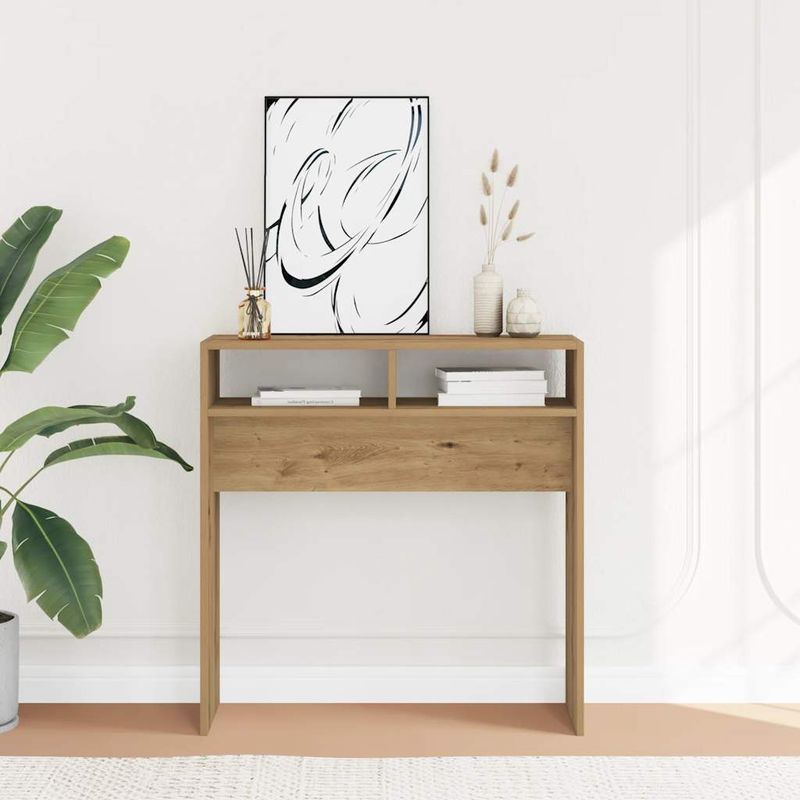 Casa si Gradina - Mobilier - Comode si corpuri - Console - Masuta consola, stejar artizanal, 78x30x80 cm, lemn prelucrat - Infinity.ro