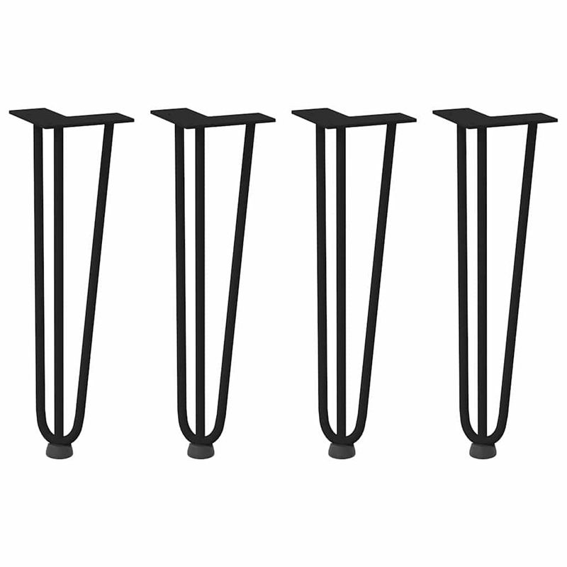 Casa si Gradina - Mobilier - Feronerie si accesorii mobila - Picioare de masa in ac de par 4 buc Negru 42 cm Otel masiv, model 3 rods - Infinity.ro
