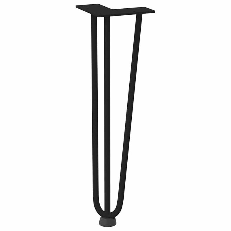 Casa si Gradina - Mobilier - Feronerie si accesorii mobila - Picioare de masa in ac de par 4 buc Negru 42 cm Otel masiv, model 3 rods - Infinity.ro