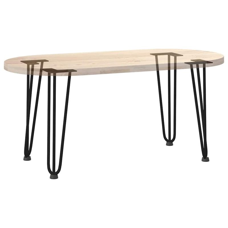 Casa si Gradina - Mobilier - Feronerie si accesorii mobila - Picioare de masa in ac de par 4 buc Negru 42 cm Otel masiv, model 3 rods - Infinity.ro