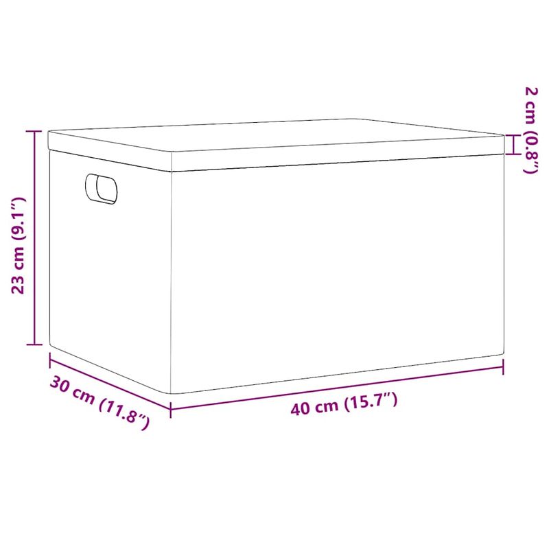 Casa si Gradina - Mobilier - Organizare si depozitare - Cutii depozitare - Cutie din lemn cu capac și manere negru lemn masiv de pin, mărime 40x30x23 cm - Infinity.ro