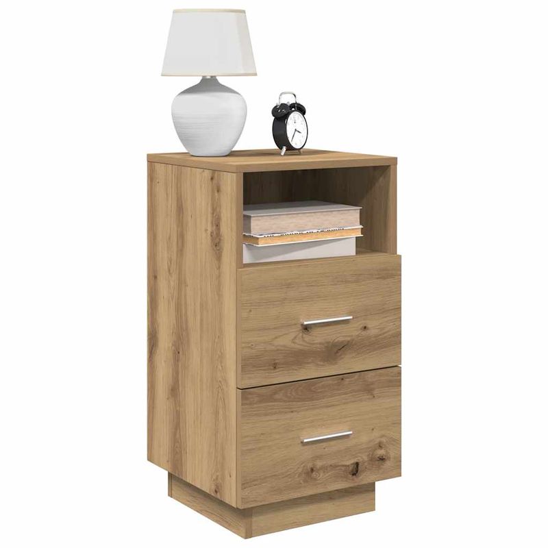 Casa si Gradina - Mobilier - Comode si corpuri - Noptiere - Noptiere 2 buc cu 2 sertare Stejar artizanal 36x36x68 cm - Infinity.ro