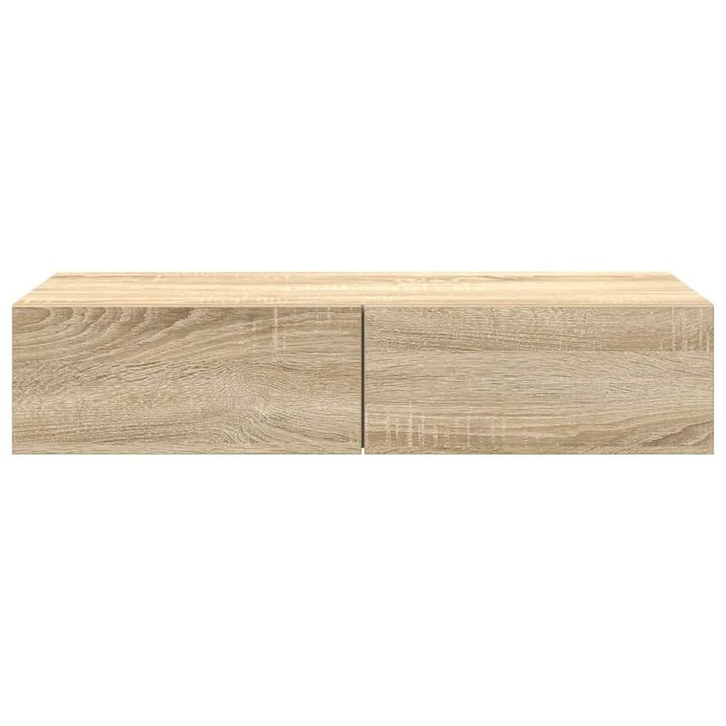 Casa si Gradina - Mobilier - Biblioteci si rafturi - Rafturi - Raft de perete cu sertare Stejar Sonoma lemn prelucrat, mărime 80x33x17 cm - Infinity.ro