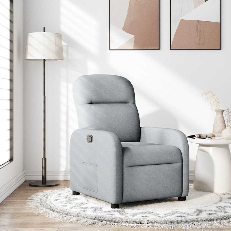 Casa si Gradina - Mobilier - Scaune si fotolii - Fotolii - Fotoliu rabatabil, gri deschis, material textil - Infinity.ro