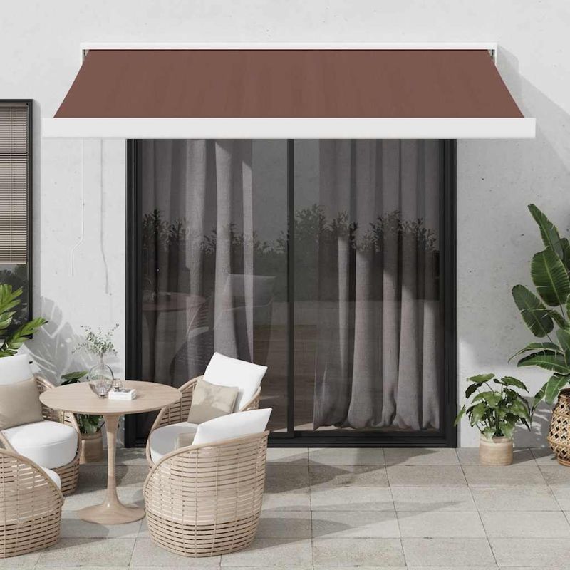 Casa si Gradina - Gradina si terasa - Umbrele si pavilioane - Umbrele - Copertina retractabila manual, maro, 350x250 cm - Infinity.ro
