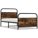 Casa si Gradina - Mobilier - Paturi si accesorii - Paturi - Cadru de pat fara saltea 107x203 cm Stejar fumuriu, model cu tăblie și suport de picioare - Infinity.ro