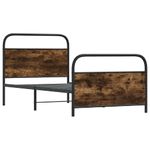 Casa si Gradina - Mobilier - Paturi si accesorii - Paturi - Cadru de pat fara saltea 107x203 cm Stejar fumuriu, model cu tăblie și suport de picioare - Infinity.ro