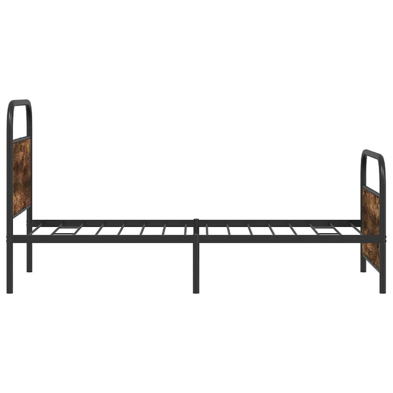 Casa si Gradina - Mobilier - Paturi si accesorii - Paturi - Cadru de pat fara saltea 107x203 cm Stejar fumuriu, model cu tăblie și suport de picioare - Infinity.ro