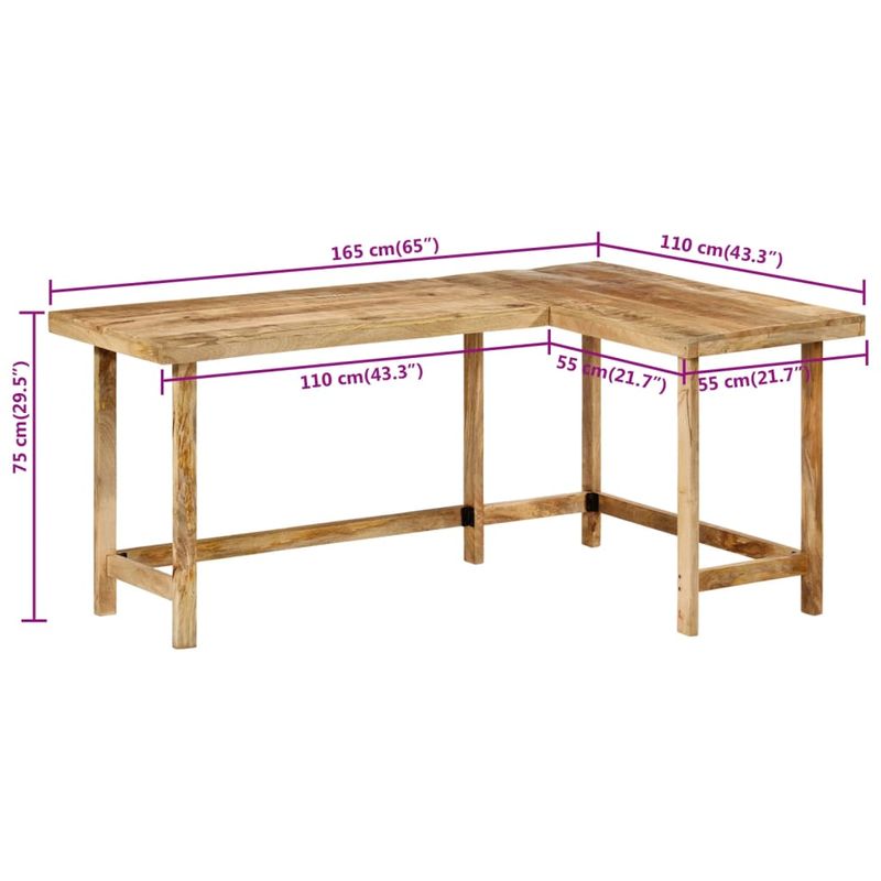 Casa si Gradina - Mobilier - Mese si birouri - Birouri - Birou 165x110x75 cm lemn masiv de mango - Infinity.ro