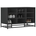 Casa si Gradina - Mobilier - Organizare si depozitare - Bancute - Banca de pantofi neagra 84x40x53,5 cm lemn si metal prelucrat - Infinity.ro