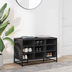 Casa si Gradina - Mobilier - Organizare si depozitare - Bancute - Banca de pantofi neagra 84x40x53,5 cm lemn si metal prelucrat - Infinity.ro