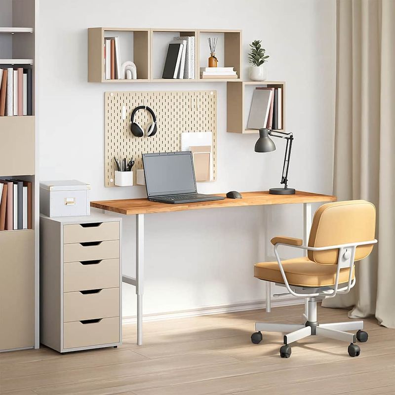 Casa si Gradina - Constructii - Lemn constructii - Placi lemn - Blat de birou maro deschis lemn masiv de stejar dreptunghiular, mărime 140x60x2.5 cm - Infinity.ro