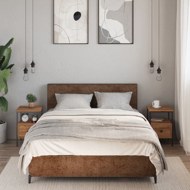 Casa si Gradina - Mobilier - Comode si corpuri - Noptiere - Noptiere, 2 buc., stejar artizanal, 34x36x50 cm, lemn prelucrat - Infinity.ro