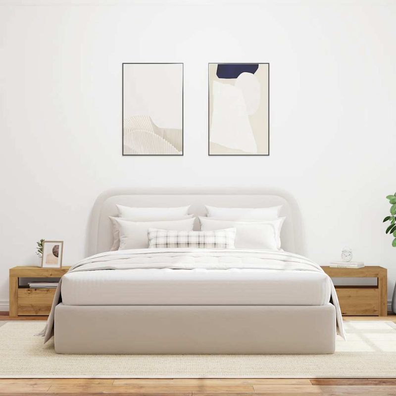 Casa si Gradina - Mobilier - Comode si corpuri - Noptiere - Noptiere cu lumini LED, 2 buc.,Stejar artizanal, 60x35x40 cm - Infinity.ro