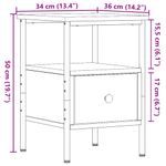Casa si Gradina - Mobilier - Comode si corpuri - Noptiere - Noptiere, 2 buc., stejar artizanal, 34x36x50 cm, lemn prelucrat - Infinity.ro