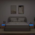 Casa si Gradina - Mobilier - Comode si corpuri - Noptiere - Noptiere cu lumini LED, 2 buc.,Stejar artizanal, 60x35x40 cm - Infinity.ro