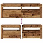 Casa si Gradina - Mobilier - Comode si corpuri - Noptiere - Noptiere cu lumini LED, 2 buc.,Stejar artizanal, 60x35x40 cm - Infinity.ro